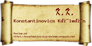 Konstantinovics Kálmán névjegykártya
