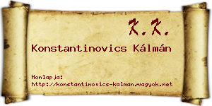 Konstantinovics Kálmán névjegykártya
